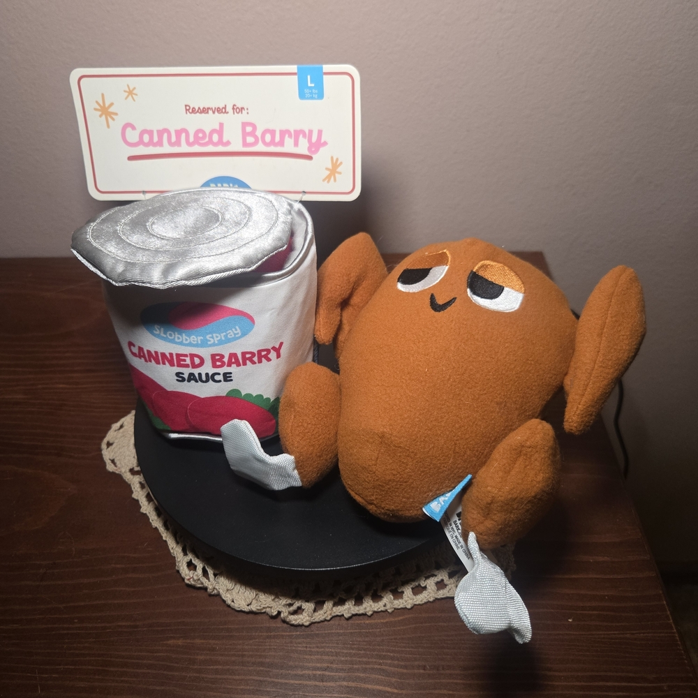 Bark Box NWT Dog Toy Set - Tom Turkey & Canned Barry